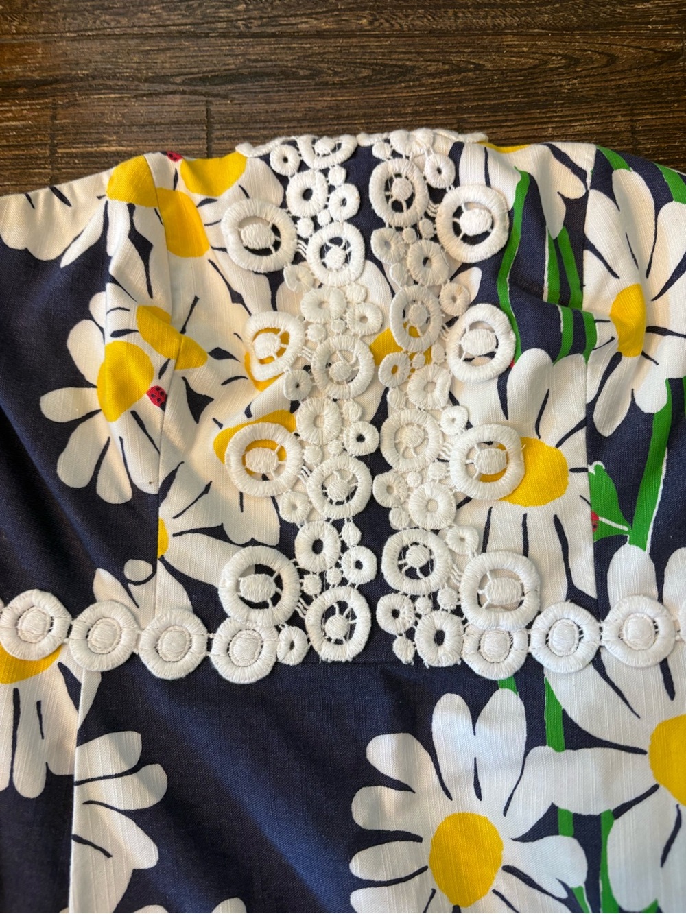Lilly Pulitzer Strapless Dress Womens 0‎ Navy Blue Daisy Floral Bubble Hem - Picture 5 of 8